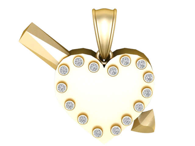 Broken Heart Pendant 3D Printable Model 3D Print Model .c4d .max .obj .3ds .fbx .stl .blend 
