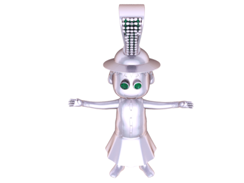 黄金の少女像ペンダント 3D 印刷可能モード 3Dプリントモデル