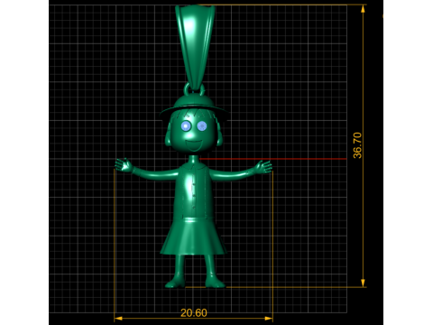 黄金の少女像ペンダント 3D 印刷可能モード 3Dプリントモデル
