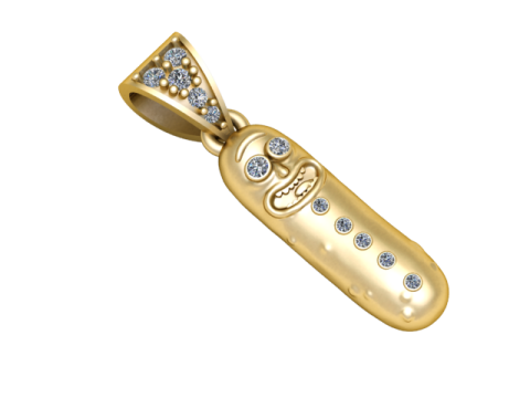Golden Tung Tung Sahur Pendant 3D Printable Model 3D Print Model