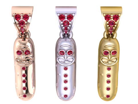 Golden Tung Tung Sahur Pendant 3D Printable Model 3D Print Model