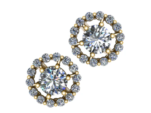 Diamond Earrings 3D Printable Model 3D Print Model
