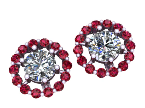 Diamond Earrings 3D Printable Model 3D Print Model