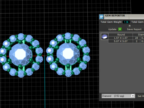 Diamond Earrings 3D Printable Model 3D Print Model