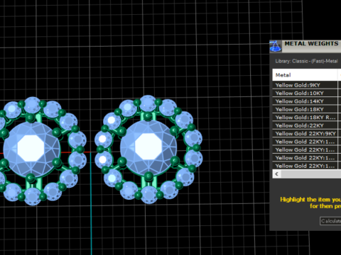 3D-модель для друку діамантових сережок 3D Принт Модель