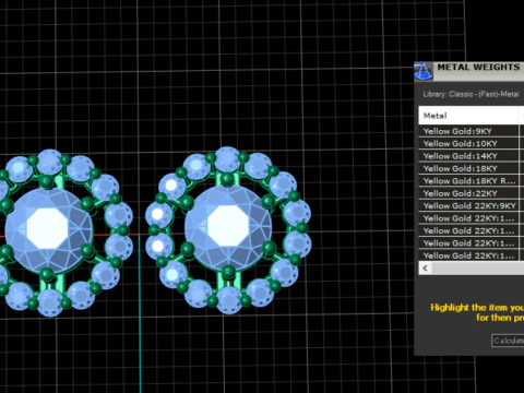 Diamond Earrings 3D Printable Model 3D Print Model