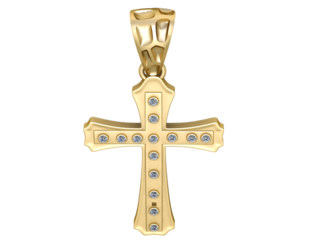 Wisiorek ze złotym krzyżem Model do druku 3D Model do druku 3D