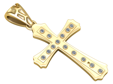 Goldkreuz-Anhänger 3D-druckbares Modell 3D Druckmodell