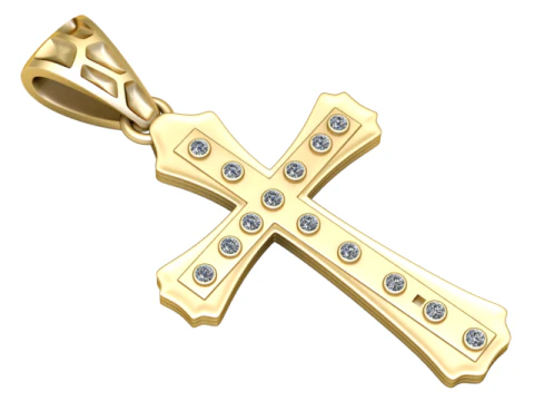 Gold Cross Pendant 3D Printable Model 3D Print Model