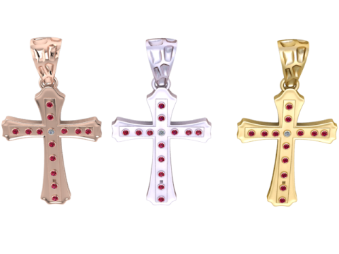 Goldkreuz-Anhänger 3D-druckbares Modell 3D Druckmodell