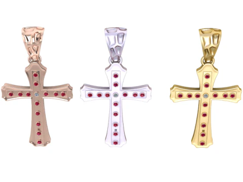 Gold Cross Pendant 3D Printable Model 3D Print Model