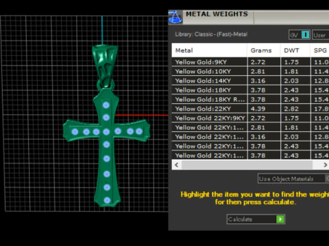 Gold Cross Pendant 3D Printable Model 3D Print Model
