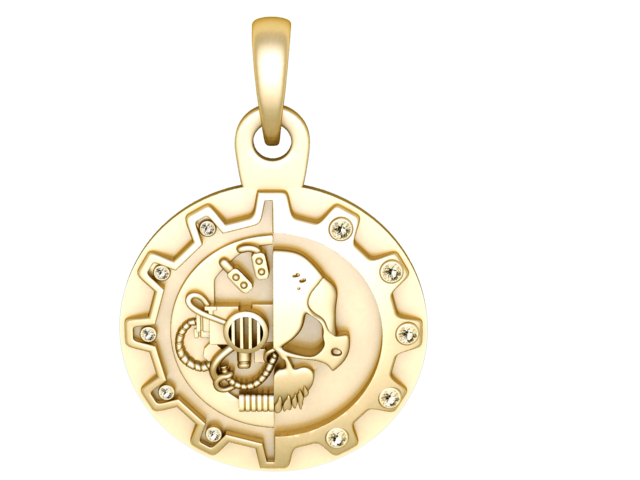 3D-модель для друку Golden Mechanic Pendant 3D Принт Модель .c4d .max .obj .3ds .fbx .stl .blend 