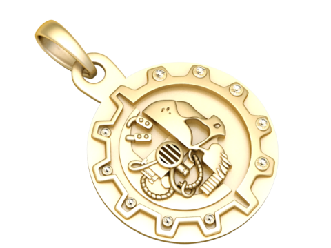 3D-модель для друку Golden Mechanic Pendant 3D Принт Модель