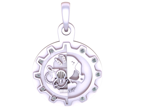 3D-модель для друку Golden Mechanic Pendant 3D Принт Модель