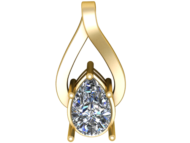 Modèle imprimable en 3D de pendentif diamant en forme de poire Modèles 3D en vedette .c4d .max .obj .3ds .fbx .stl .blend 