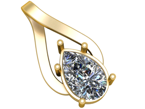 Modèle imprimable en 3D de pendentif diamant en forme de poire Modèles 3D en vedette