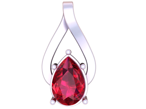 Modèle imprimable en 3D de pendentif diamant en forme de poire Modèles 3D en vedette