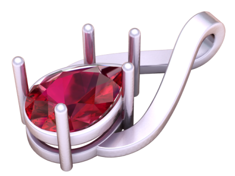 Modèle imprimable en 3D de pendentif diamant en forme de poire Modèles 3D en vedette