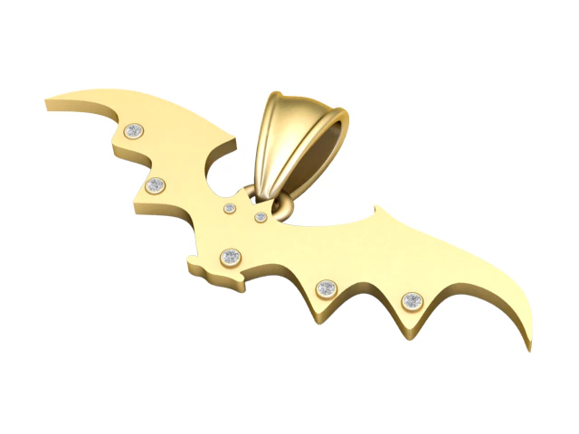 Golden Bat Pendant 3D Printable Model 3D Print Model .c4d .max .obj .3ds .fbx .stl .blend 