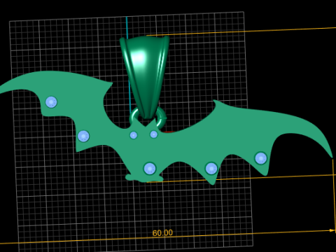 Altın Yarasa Kolye 3D Yazdırılabilir Model 3D Baskı Modeli