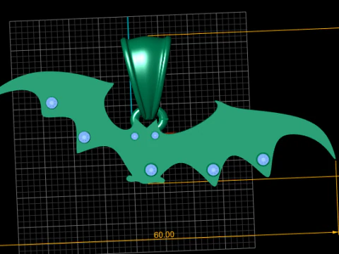 Golden Bat Pendant 3D Printable Model 3D Print Model