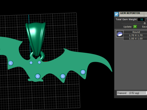 Altın Yarasa Kolye 3D Yazdırılabilir Model 3D Baskı Modeli