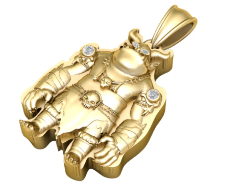 Golden Devil Pendant 3D Printable Model 3D Print Model