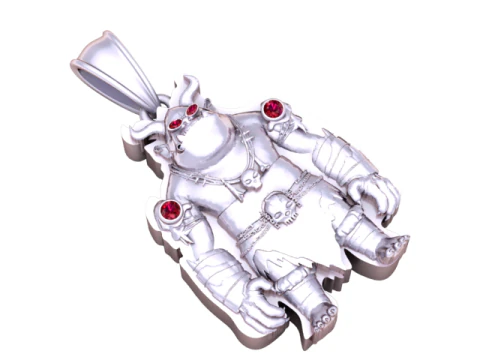 Golden Devil Pendant 3D Printable Model 3D Print Model