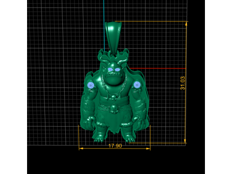 ゴールデンデビルペンダント3D印刷可能モデル 3Dプリントモデル