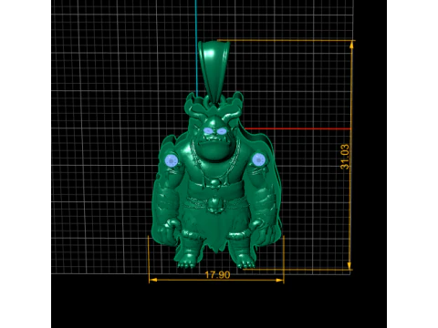 Golden Devil Pendant 3D Printable Model 3D Print Model