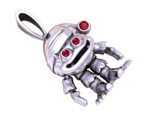 Pendentif monstre elfe dor&eacute; mod&egrave;le imprimable en 3D Modèles 3D en vedette