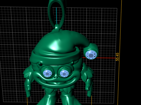 Золотий ельф-монстр-кулон 3D-модель для друку 3D Принт Модель