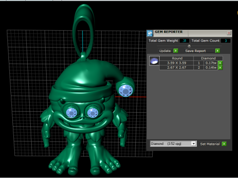 Золотий ельф-монстр-кулон 3D-модель для друку 3D Принт Модель
