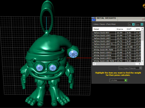 Pendentif monstre elfe dor&eacute; mod&egrave;le imprimable en 3D Modèles 3D en vedette