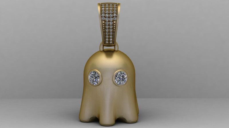 Modèle imprimable en 3D du pendentif Golden Ghost Modèles 3D en vedette .c4d .max .obj .3ds .fbx .stl .blend