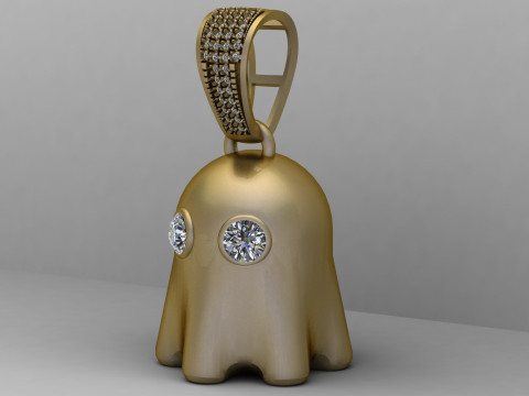 Modèle imprimable en 3D du pendentif Golden Ghost Modèles 3D en vedette