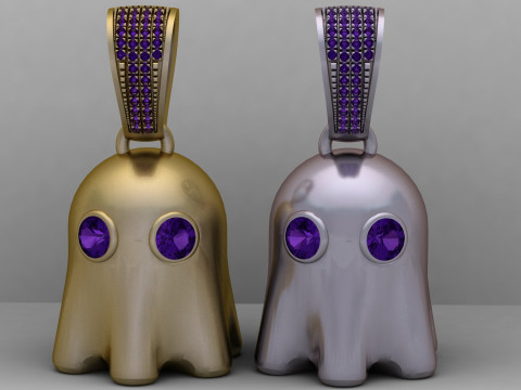 Modèle imprimable en 3D du pendentif Golden Ghost Modèles 3D en vedette