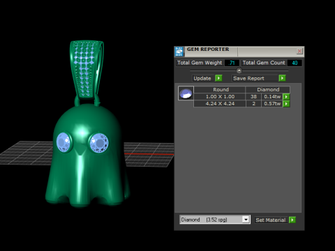 Modèle imprimable en 3D du pendentif Golden Ghost Modèles 3D en vedette