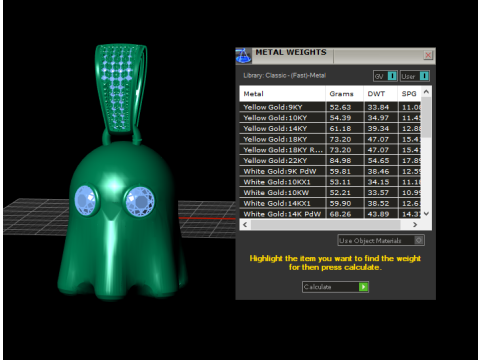 Modèle imprimable en 3D du pendentif Golden Ghost Modèles 3D en vedette