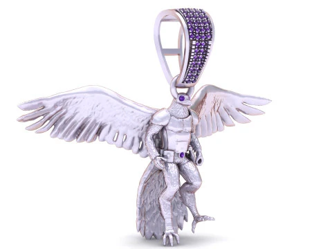 Golden Winged Warrior Pendant 3D Printable Model 3D Print Model