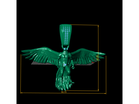 黄金の翼の戦士ペンダント 3D 印刷可能モデル 3Dプリントモデル
