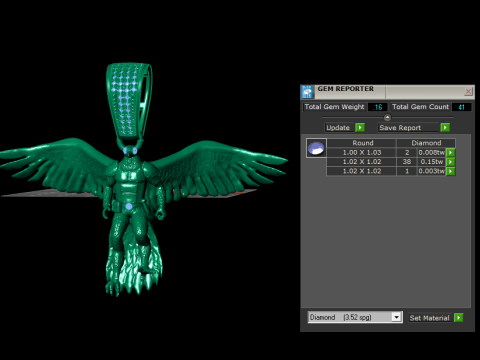 黄金の翼の戦士ペンダント 3D 印刷可能モデル 3Dプリントモデル