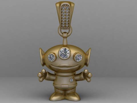 ゴールデン エイリアン ペンダント 3D 印刷可能モデル 3Dプリントモデル
