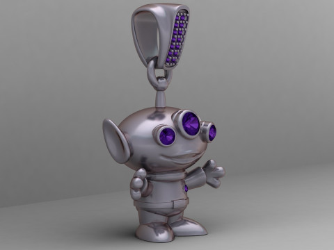 Złoty wisiorek z kosmitą Model do druku 3D Model do druku 3D