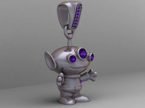 Golden Alien Pendant 3D Printable Model 3D Print Model