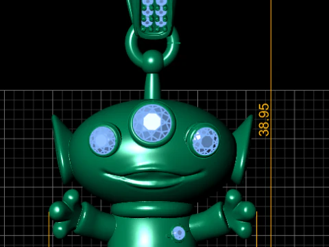 Golden Alien Pendant 3D Printable Model 3D Print Model