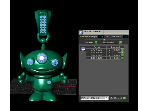 Golden Alien Pendant 3D Printable Model 3D Print Model