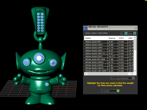 Złoty wisiorek z kosmitą Model do druku 3D Model do druku 3D