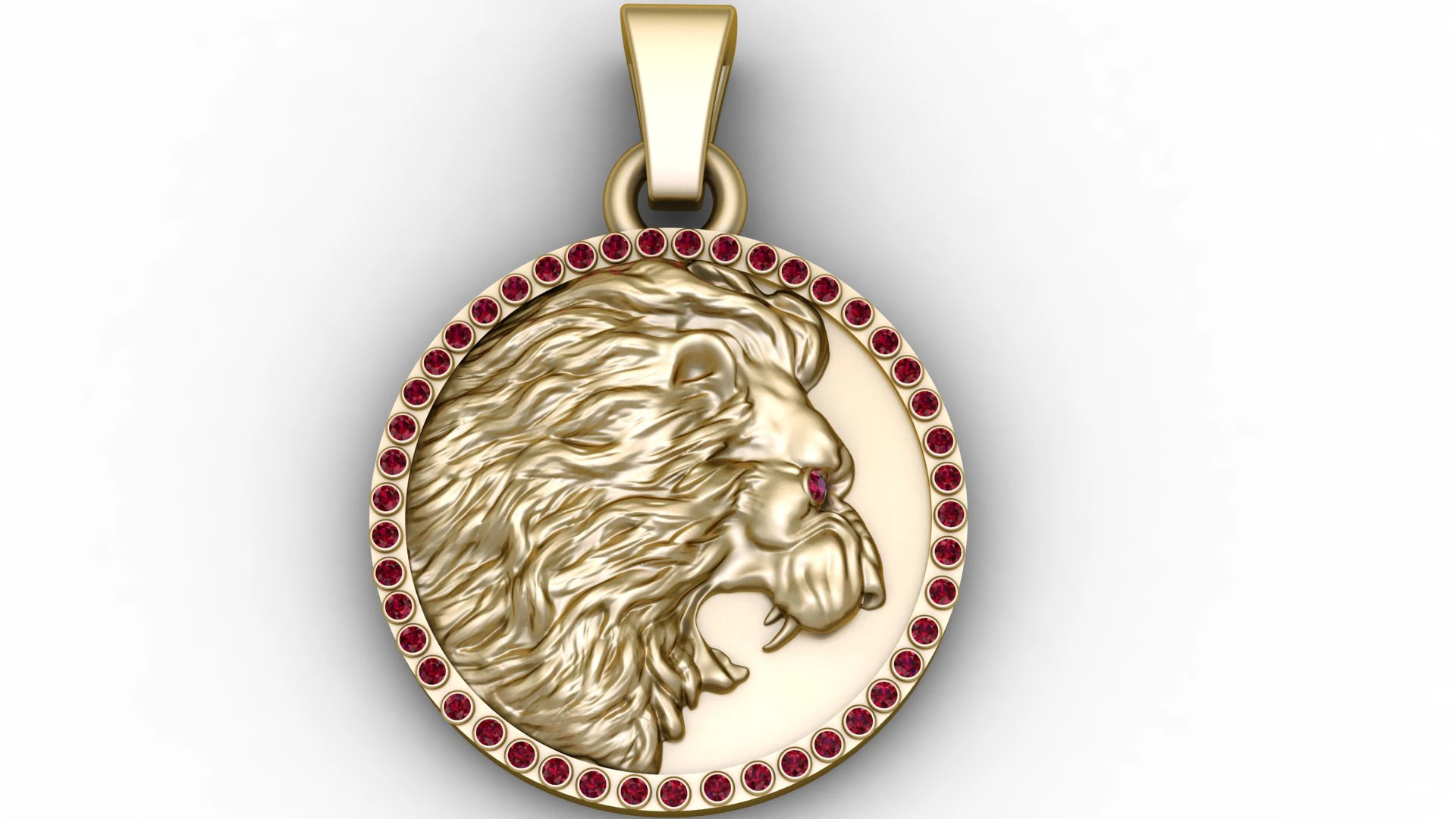 Golden Lion Head Pendant 3D Printable Model 3D Print Model .c4d .max .obj .3ds .fbx .stl .blend